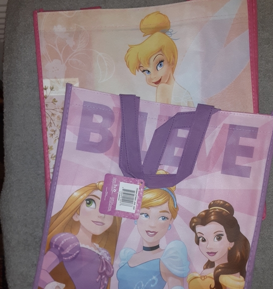 Disney Handbags - Disney Tinkerbell & princesses reusable tote bags